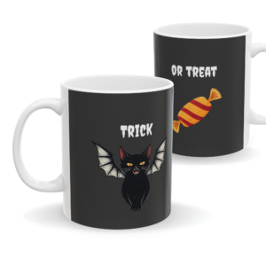 Halloween Mug Black Cat Vampire "Trick or Treat" - Dark (EU)