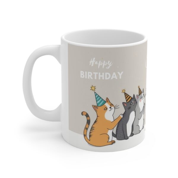 Custom Birthday Mug Cats Party "Happy Birthday" - Beige (EU) - Image 2