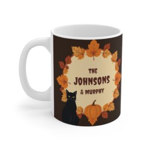 Custom Family Name Halloween Mug with Black Cat (EU)