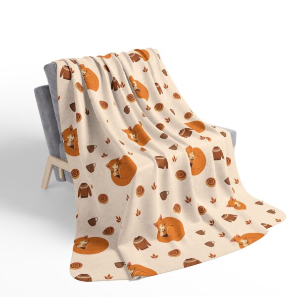 Fall Blanket Sherpa Fleece – Orange Cat - Image 4