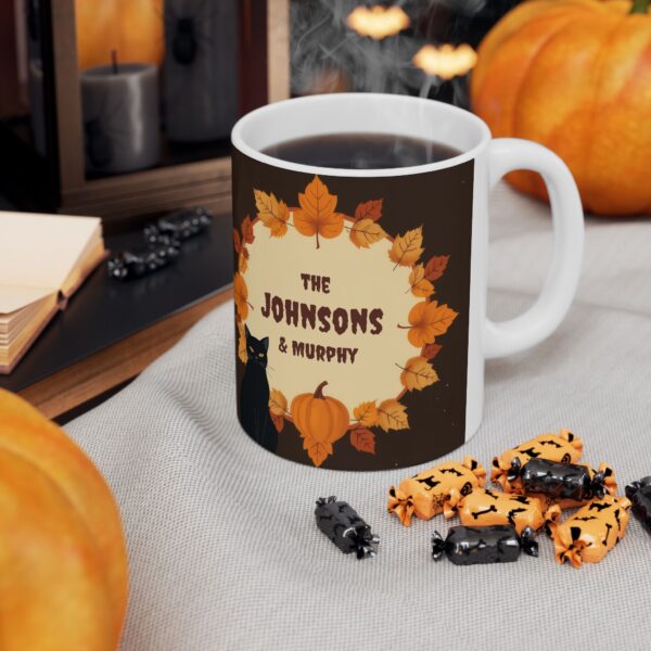 Custom Family Name Halloween Mug with Black Cat - Image 6