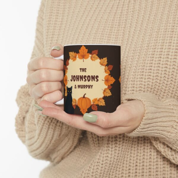 Custom Family Name Halloween Mug with Black Cat - Image 5