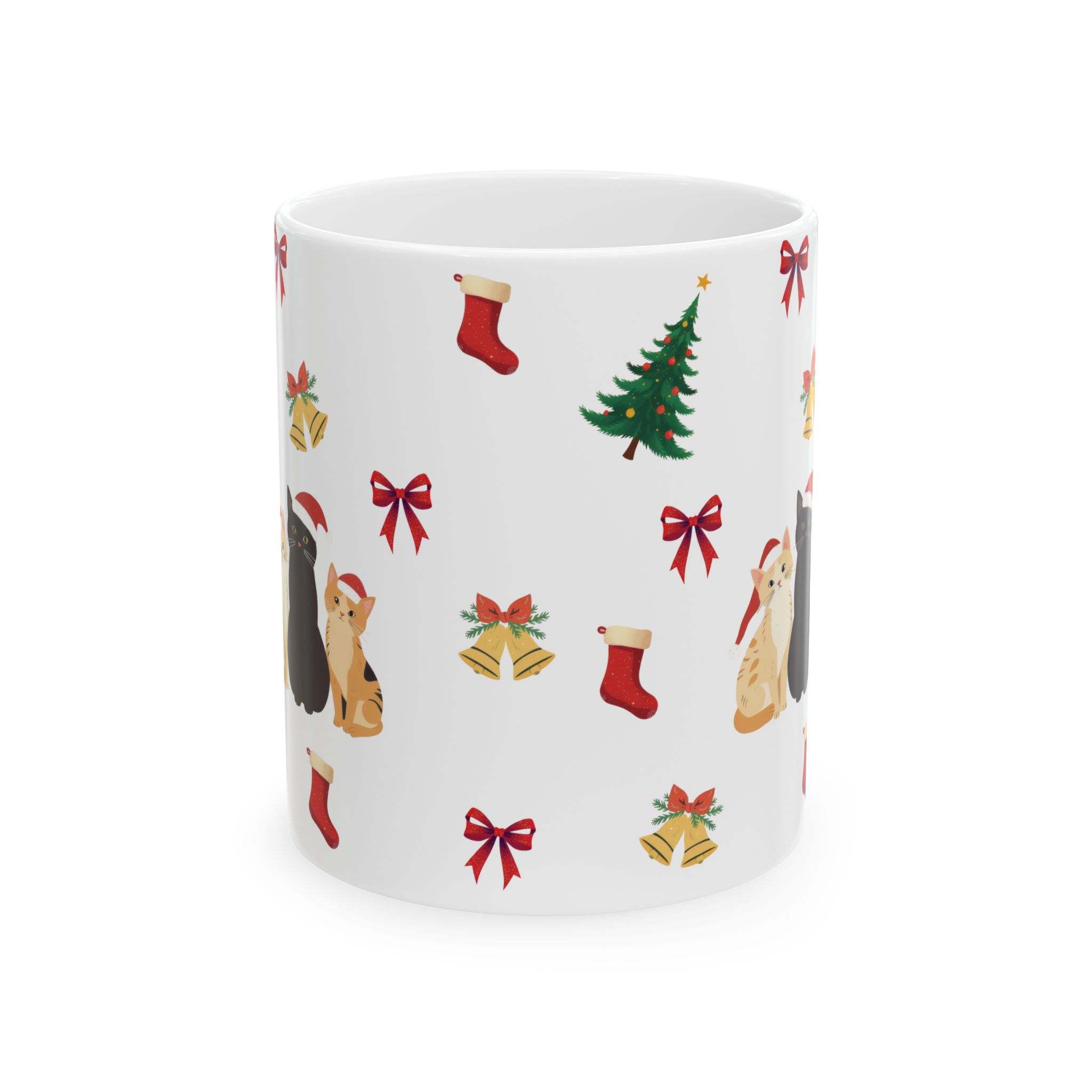 Minimalist Christmas Mug - Coffee Cup for Cat Lovers - Image 3
