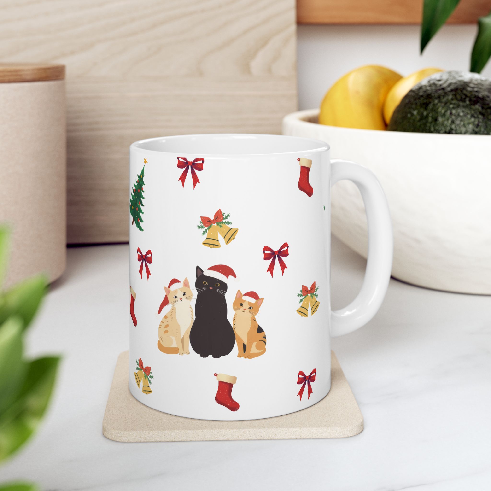 Minimalist Christmas Mug - Coffee Cup for Cat Lovers - Image 5