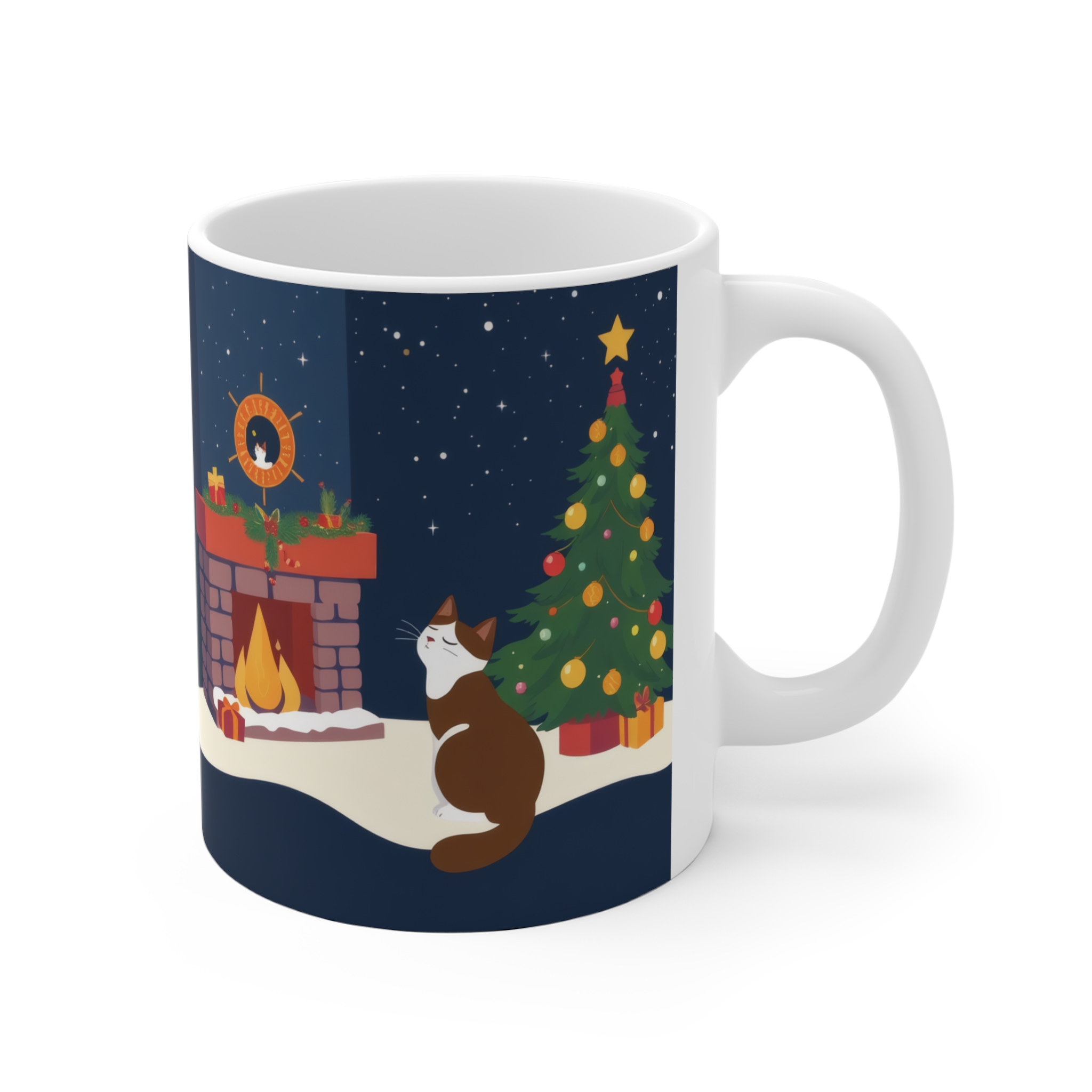 Custom Christmas Coffee Cup for Cat Lovers "A little note" - Dark Blue (EU) - Image 2
